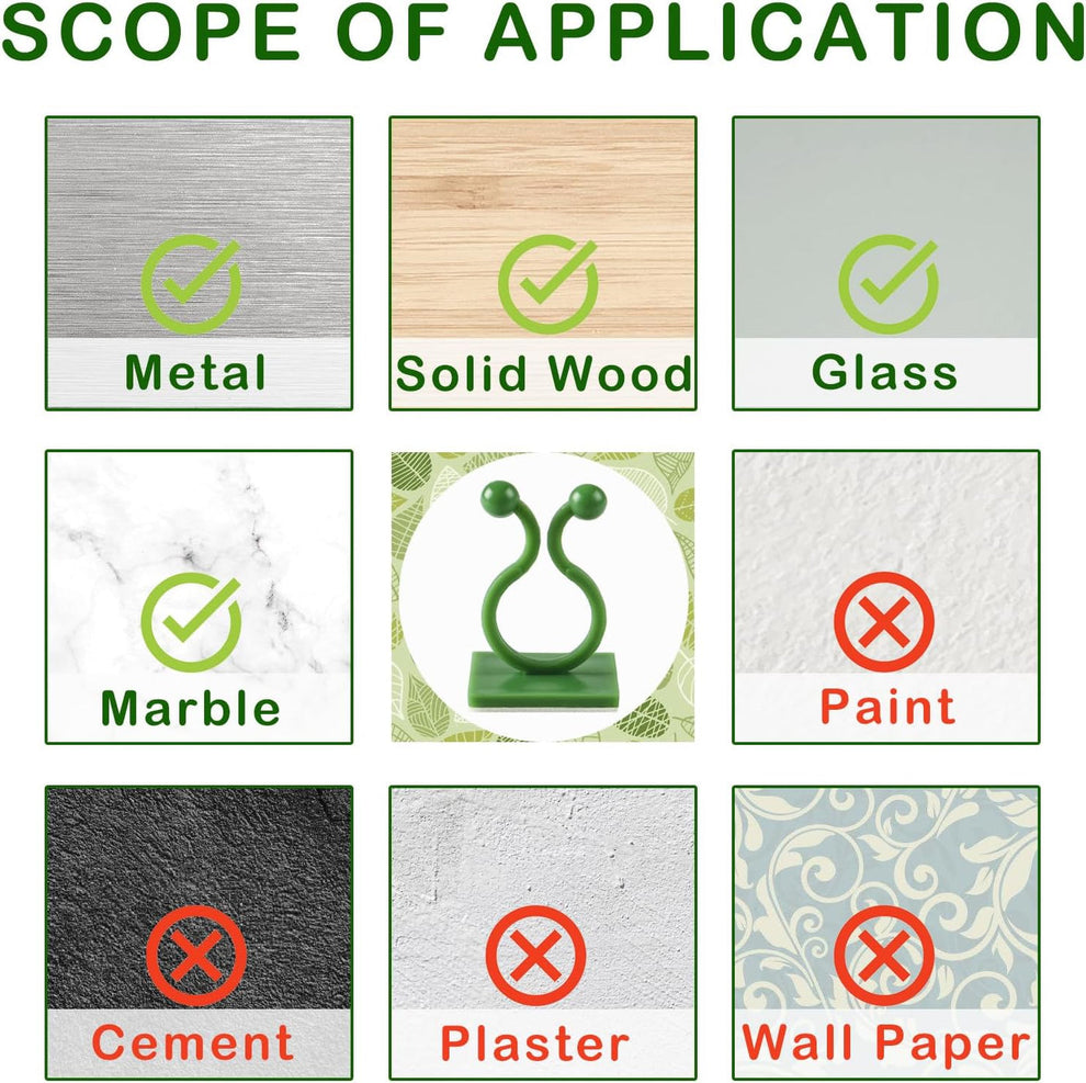 Plant climbing self adhesive clip [60 clips]